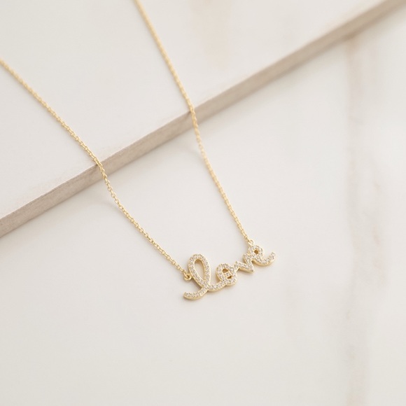 Love Crystal Necklace | 14k Gold Plated - Picture 5 of 8
